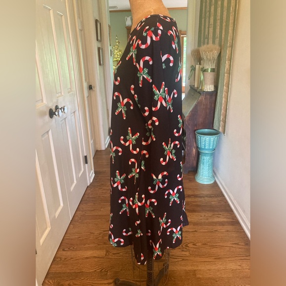 Christmas Dress Tunic Lounge CANDY CANES XL Never Worn Soft poly spandex So Fun! - Picture 5 of 7